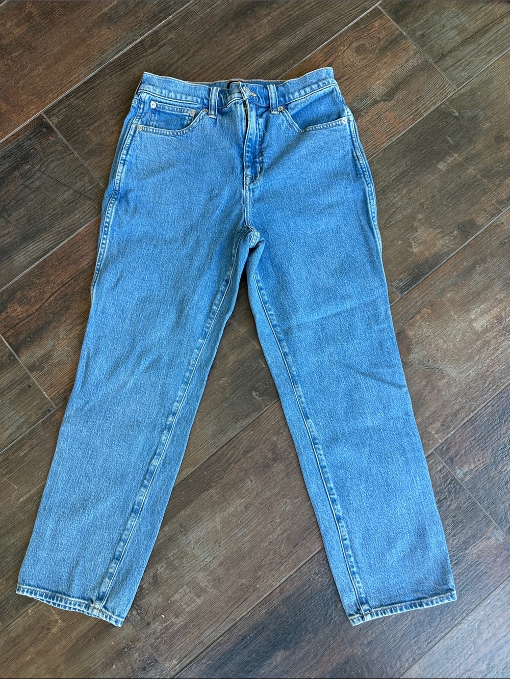 J. Crew High-Rise Straight-Leg Jeans — Light Blue Denim